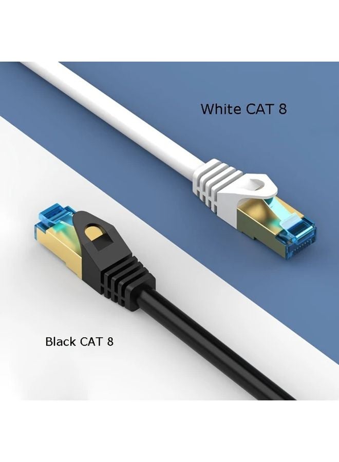 I ZCLIVE كابل إيثرنت Cat8 40 جيجابت في الثانية 2000 ميجابت في الثانية 10 أمتار أبيض SFTP محمي لأجهزة الكمبيوتر للألعاب مودم راوتر - Image 1
